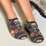 Sugar Skulls Flower Maxican Pattern Aqua Shoes