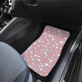 Coral White Heart Pattern Front Car Mats