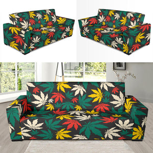 Canabis Marijuana Weed Pattern Print Design 02 Sofa Slipcover
