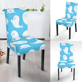 Cute White Sea Lion Seals Pattern Dining Chair Slipcover