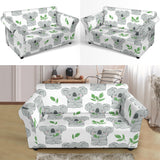 Hand Drawn Koala Leaves Pattern Loveseat Couch Slipcover