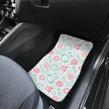 Clock Time Pattern Blackground Front And Back Car Mats