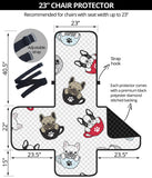 French bulldog cup paw pattern Chair Cover Protector