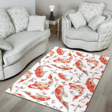 Watercolor Koi Fish Carp Fish Pattern Area Rug