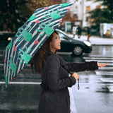 Cute Octopuses Heart Striped Background Umbrella