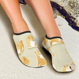 Cute Fat Shiba Inu Dog Pattern Aqua Shoes