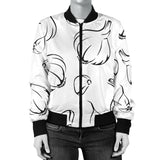 Garlic Pattern Black White Women'S Bomber Jacket