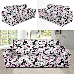 Greyhound Pattern Print Design 02 Sofa Slipcover