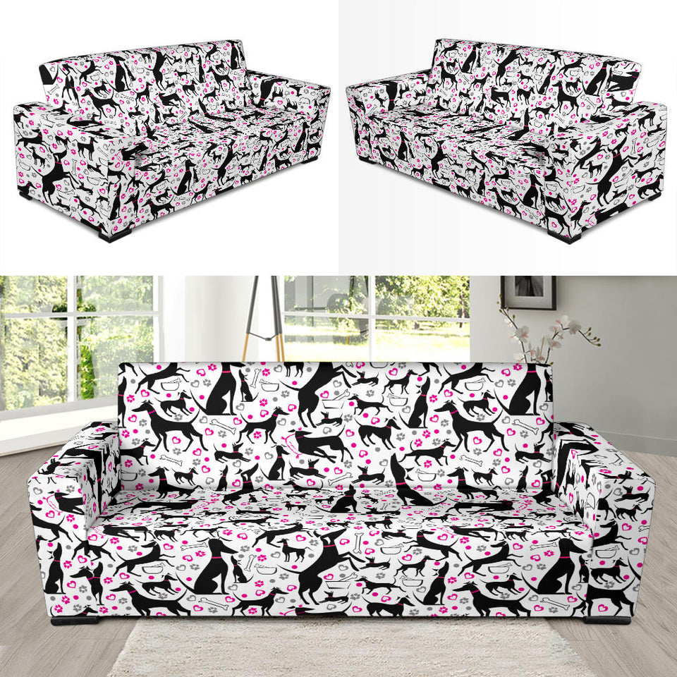 Greyhound Pattern Print Design 02 Sofa Slipcover