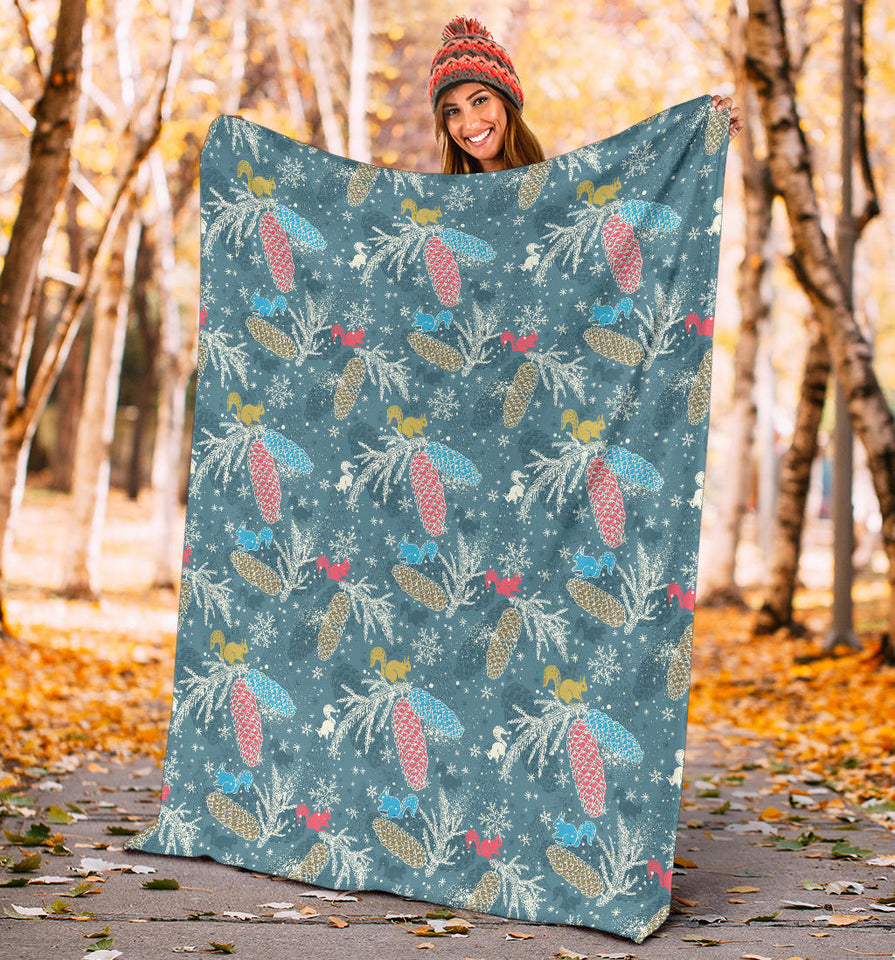 Squirrel Pattern Print Design 01 Premium Blanket