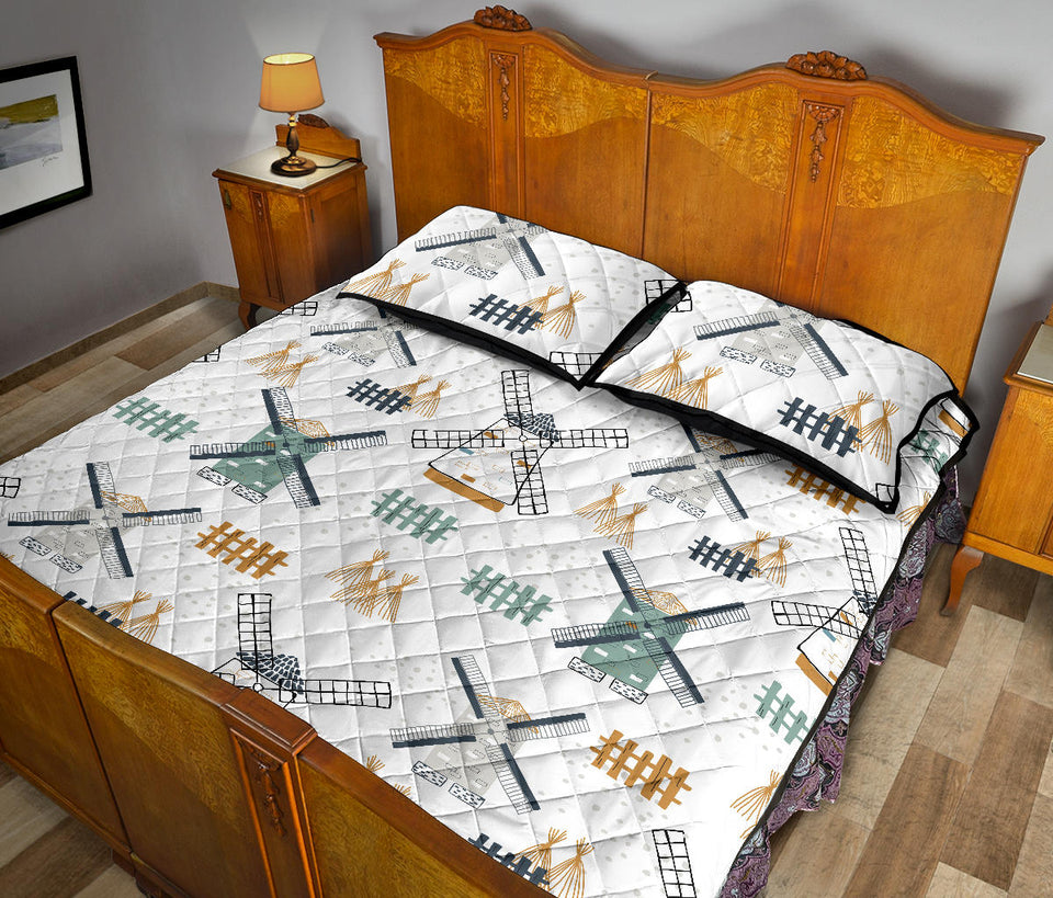 windmill pattern Quilt Bed Set