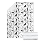 Crows Floral Wreath Rabbit Pattern Premium Blanket