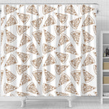 Hand Drawn Pizza Pattern Shower Curtain Fulfilled In US