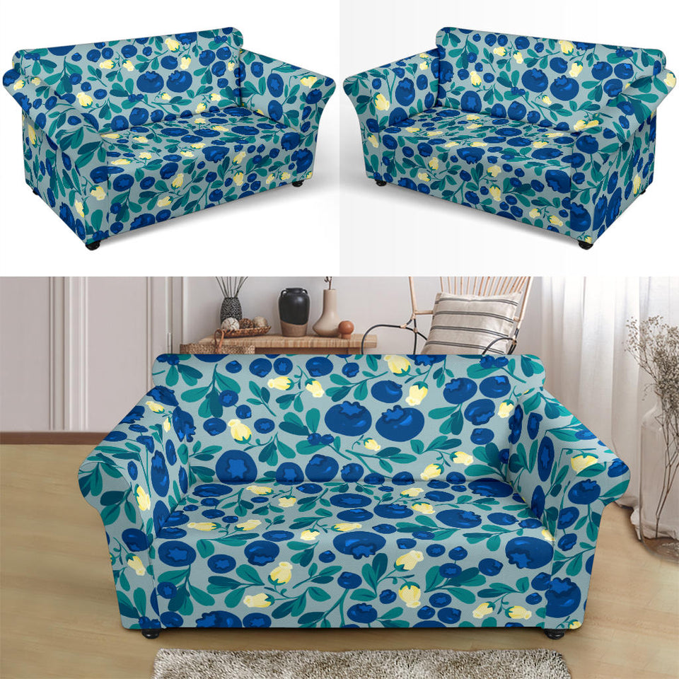 Blueberry Design Pattern Loveseat Couch Slipcover