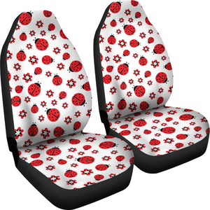Ladybug Pattern Print Design 04 Universal Fit Car Seat Covers