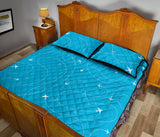 Airplane destinations blue background Quilt Bed Set