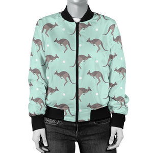 Kangaroo Pattern Background Women'S Bomber Jacket