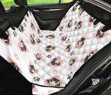 Cute Pugs Pink Heart Paw Pattern Dog Car Seat Covers
