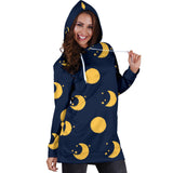 Moon Star Pattern Women'S Hoodie Dress