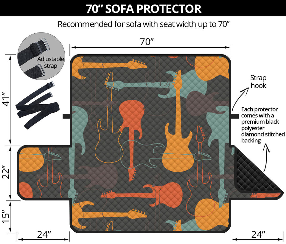 electric guitars pattern Sofa Cover Protector