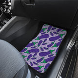 Eggplant Pattern Print Design 03 Front and Back Car Mats