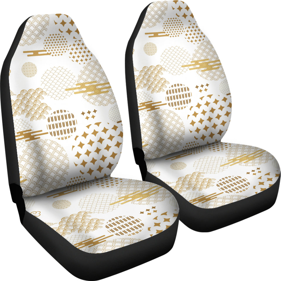 Beautiful Gold Japanese Pattern Universal Fit Car Seat Covers