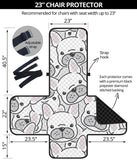 Cute french bulldog head pattern Chair Cover Protector