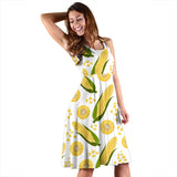 Corn Pattern Print Design 05 Sleeveless Midi Dress