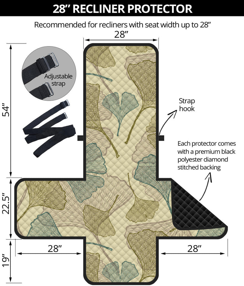 Ginkgo leaves design pattern Recliner Cover Protector