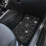 Spider Web Design Pattern Black Background White Cobweb Front And Back Car Mats