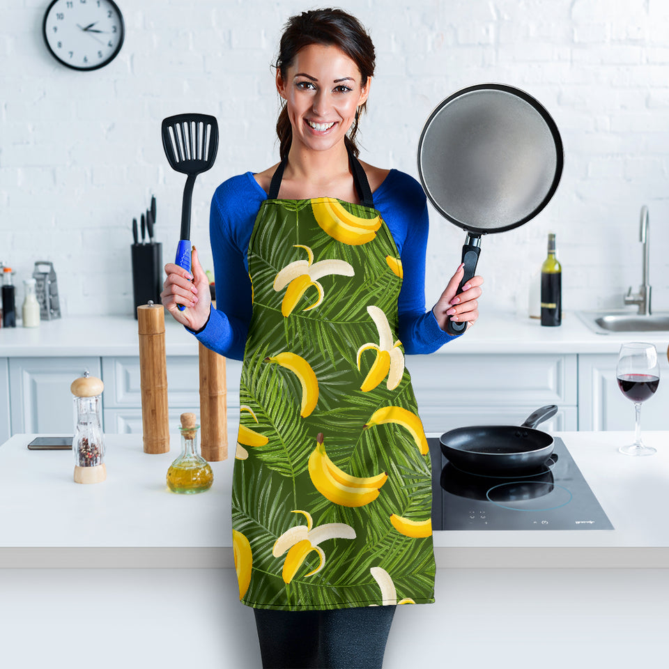 Banana Palm Leaves Pattern Adjustable Apron