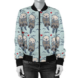 Lovely Sea Otter Pattern Women'S Bomber Jacket