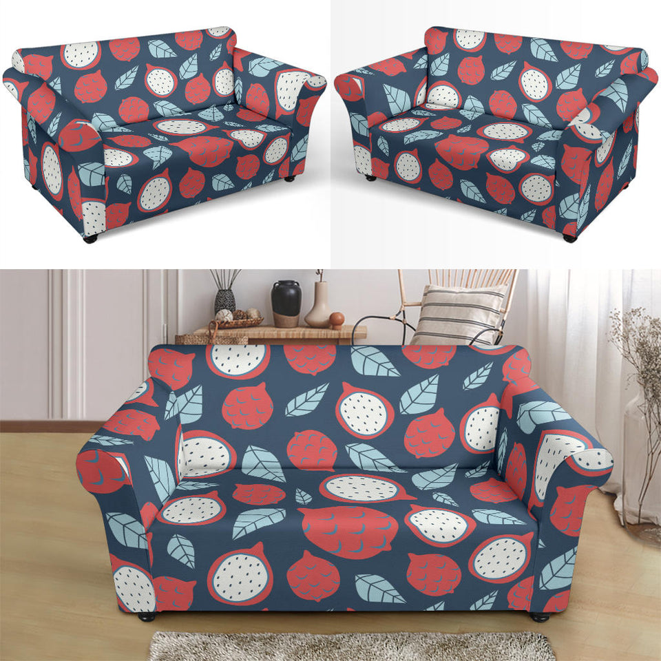 Dragon Fruits Dark Blue Background Loveseat Couch Slipcover