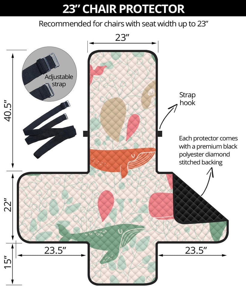 Cute whale pattern Chair Cover Protector