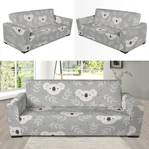 Cute Koala Leaves Pattern Sofa Slipcover