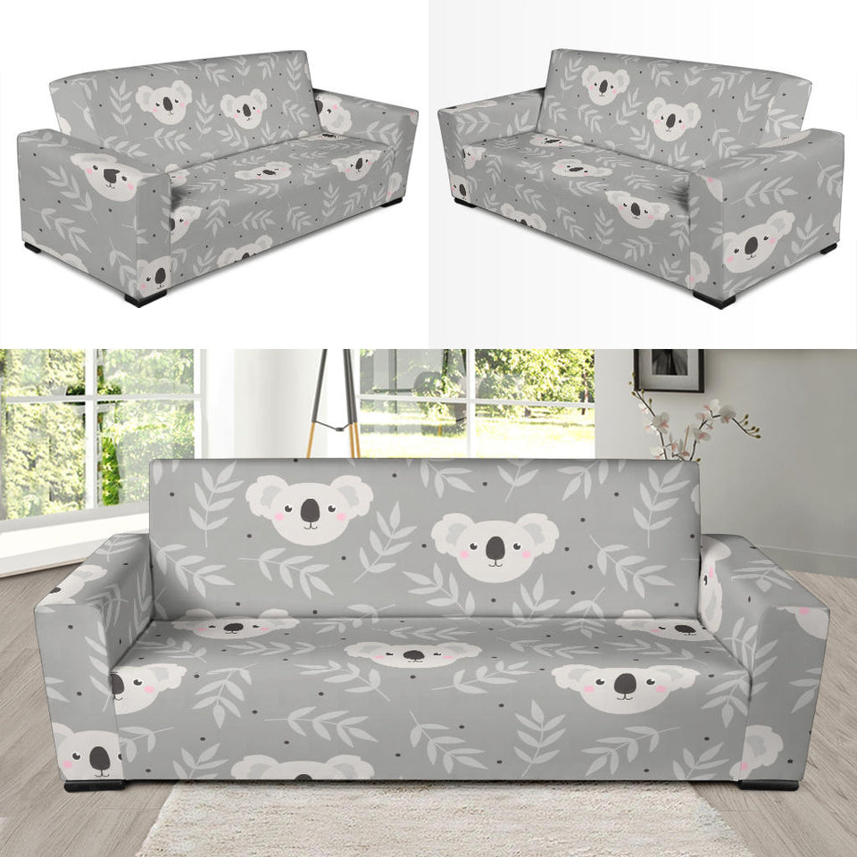 Cute Koala Leaves Pattern Sofa Slipcover