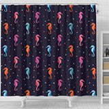 Watercolor Colorful Seahorse Pattern Shower Curtain Fulfilled In US