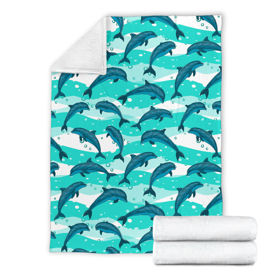 Dolphin Sea Pattern Premium Blanket