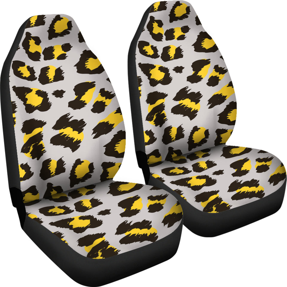 Gray Leopard Print Pattern Universal Fit Car Seat Covers