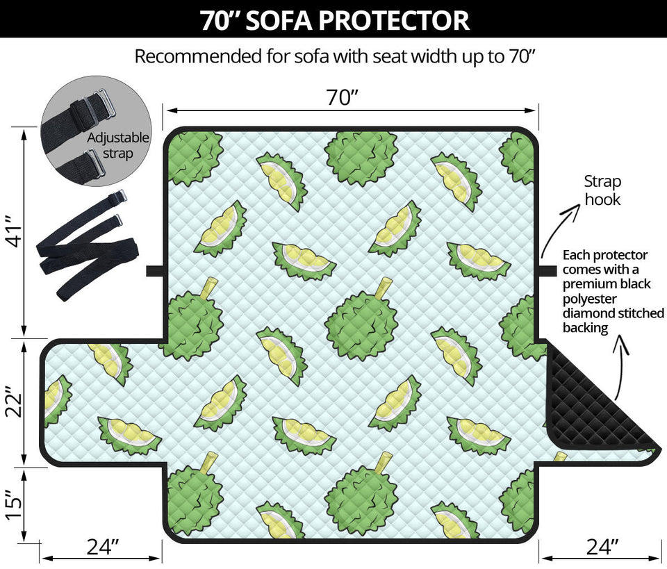 Durian pattern blue background Sofa Cover Protector