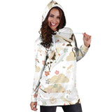 Beautiful Japanese Cranes Pattern Women'S Hoodie Dress