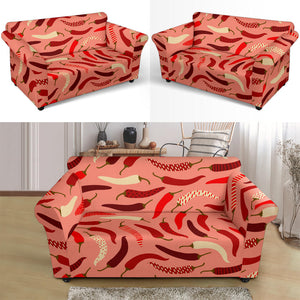 Beautiful Chili Peppers Pattern Loveseat Couch Slipcover