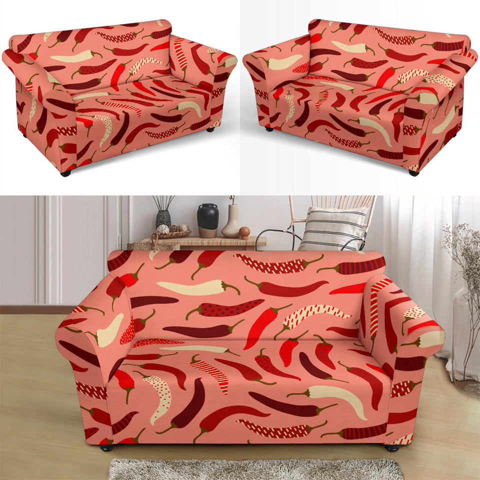 Beautiful Chili Peppers Pattern Loveseat Couch Slipcover