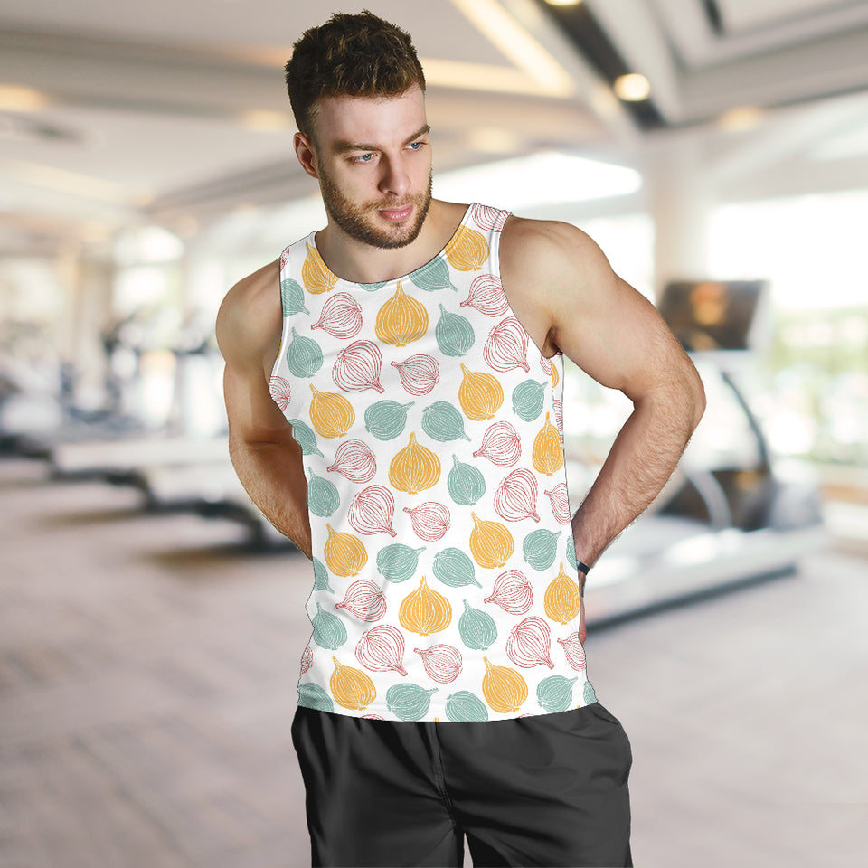 colorful onions white background Men Tank Top
