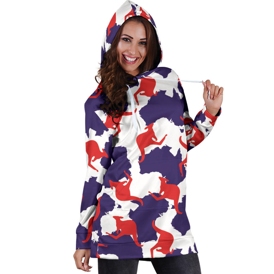 Kangaroo Australian Pattern Women'S Hoodie Dress