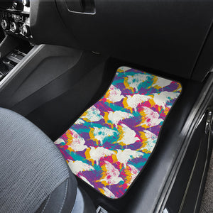 Colorful Crow Illustration Pattern Front Car Mats