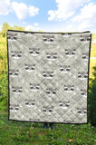 Cute Raccoons Leaves Dot Premium Quilt