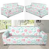 Clock Time Pattern Blackground Sofa Slipcover