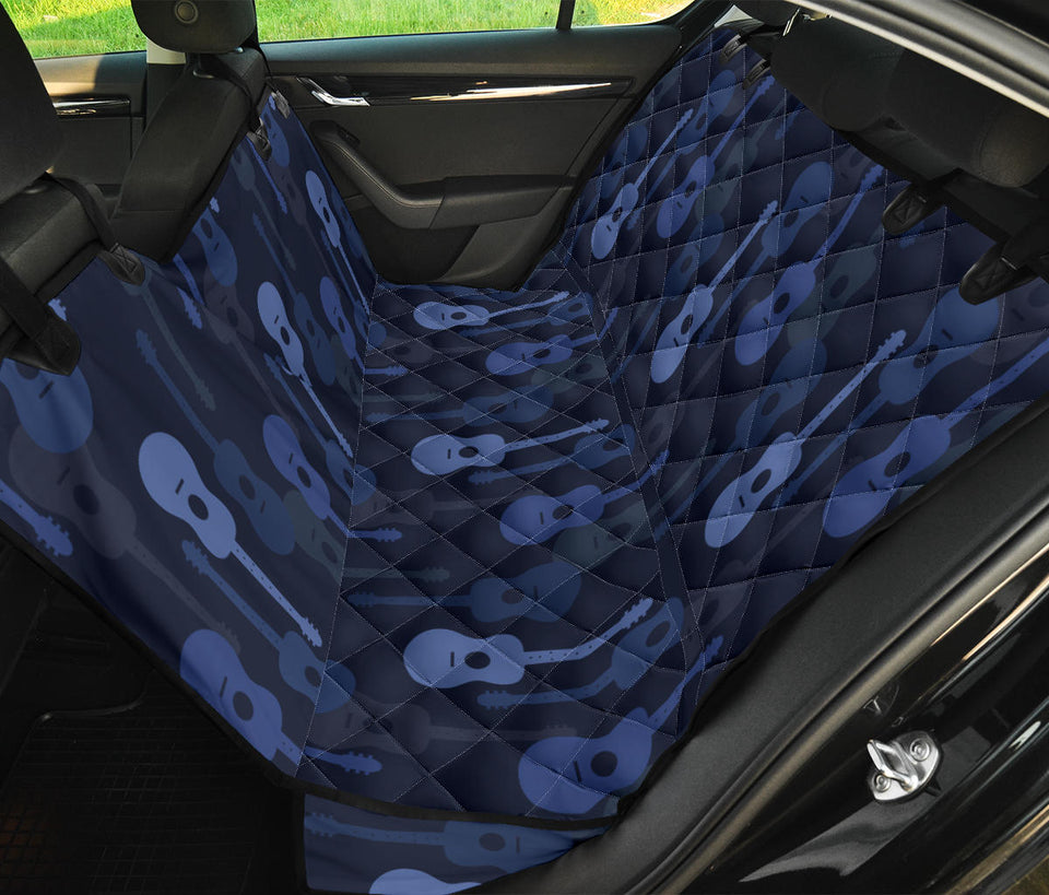 Blue Theme Guitar Pattern Dog Car Seat Covers