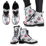 French Bulldog Cup Paw Pattern Leather Boots